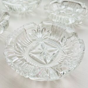 Set Of 4 Vintage Federal Glass Georgetown Clear Ashtrays 4”